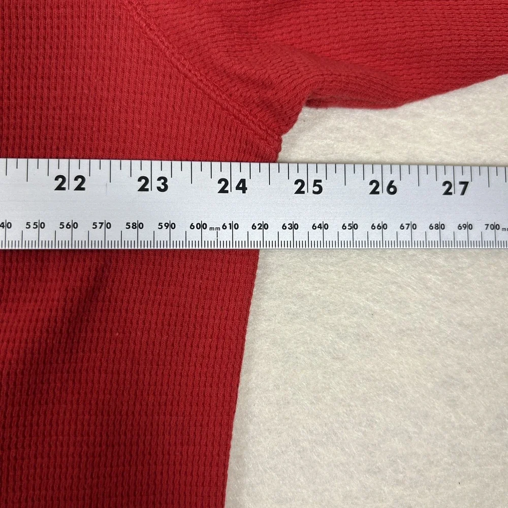 Polo Ralph Lauren Sleepwear Shirt Mens 2XL Red Waffle Knit Polo Bear‎ Rugby Top